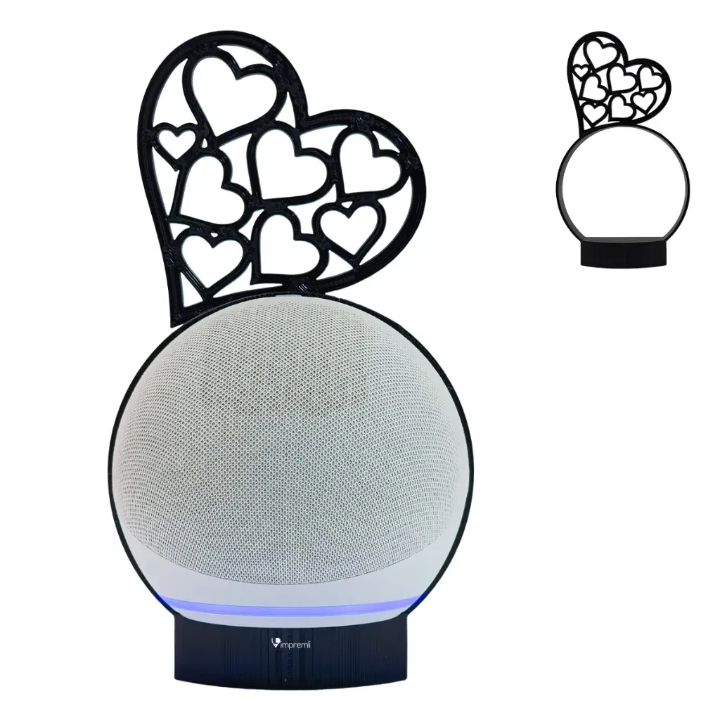 Base diseños minimalistas para Alexa Echo Dot 4g y 5g Impremli (Corazón)