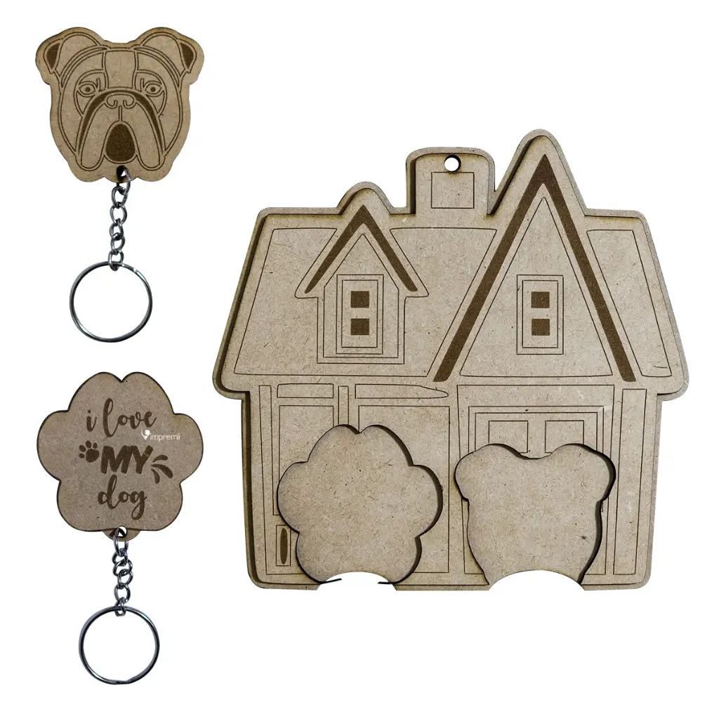 Portallaves Razas de Perro MDF (Bulldog)