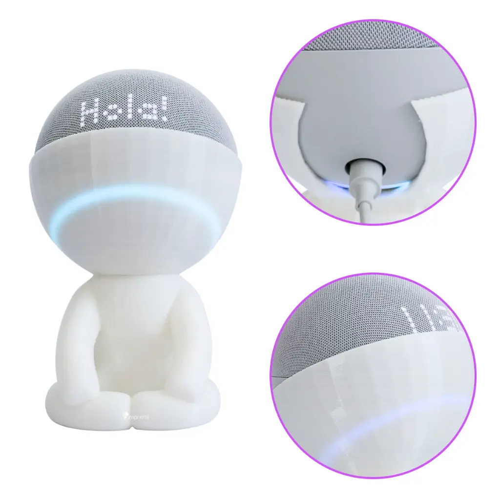 Soporte para Alexa Echo Dot Decorativo Estilo Zen Impremli (Blanco)