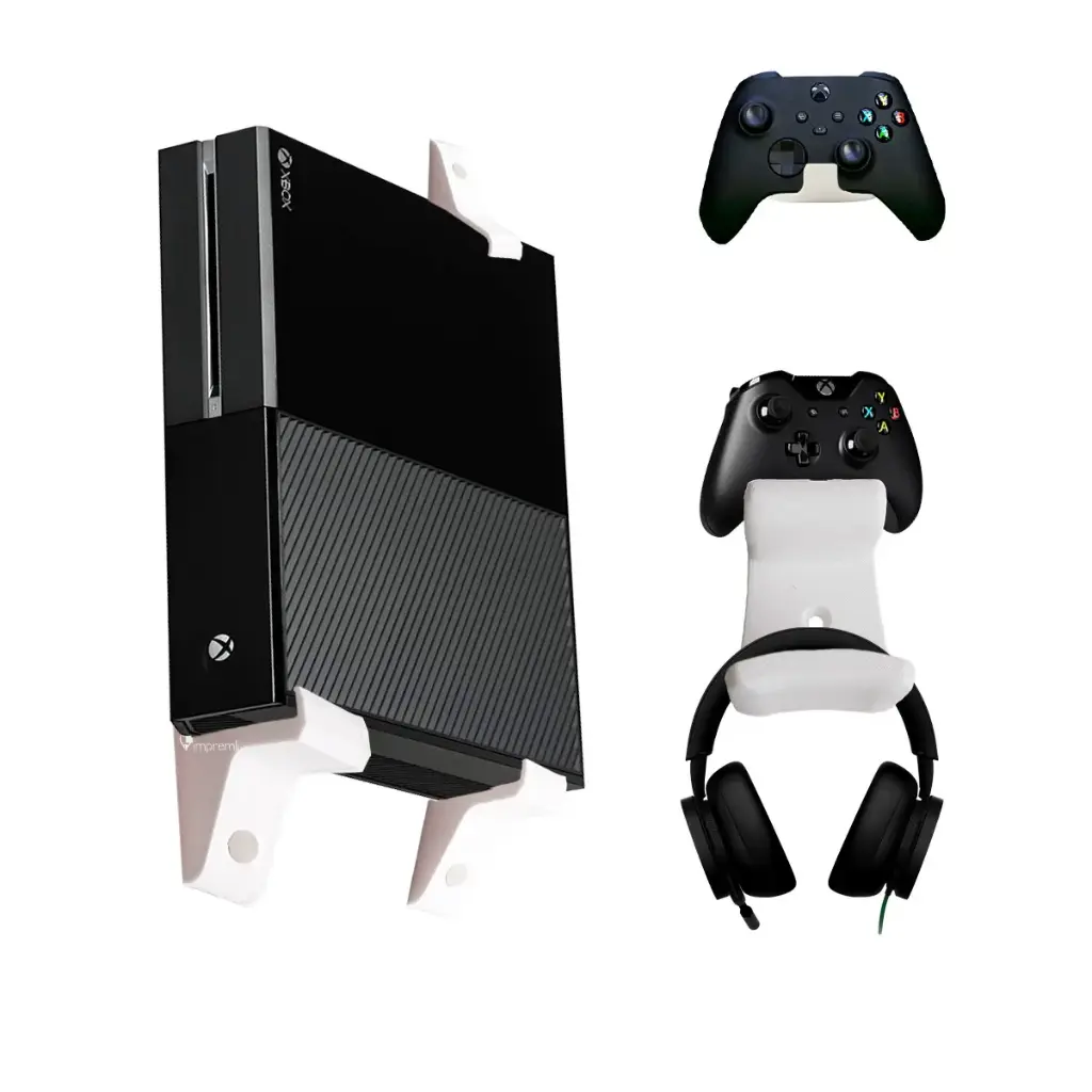 Kit Soporte Consola Xbox One X + 2 Base Control y Audífonos