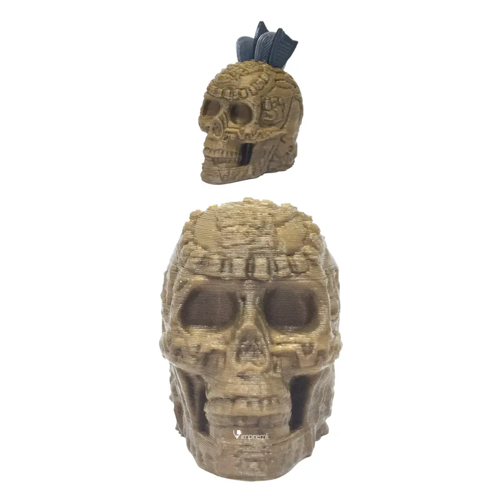Porta Plumillas de Guitarra Tipo Cráneo Azteca Impremli (Dorado)