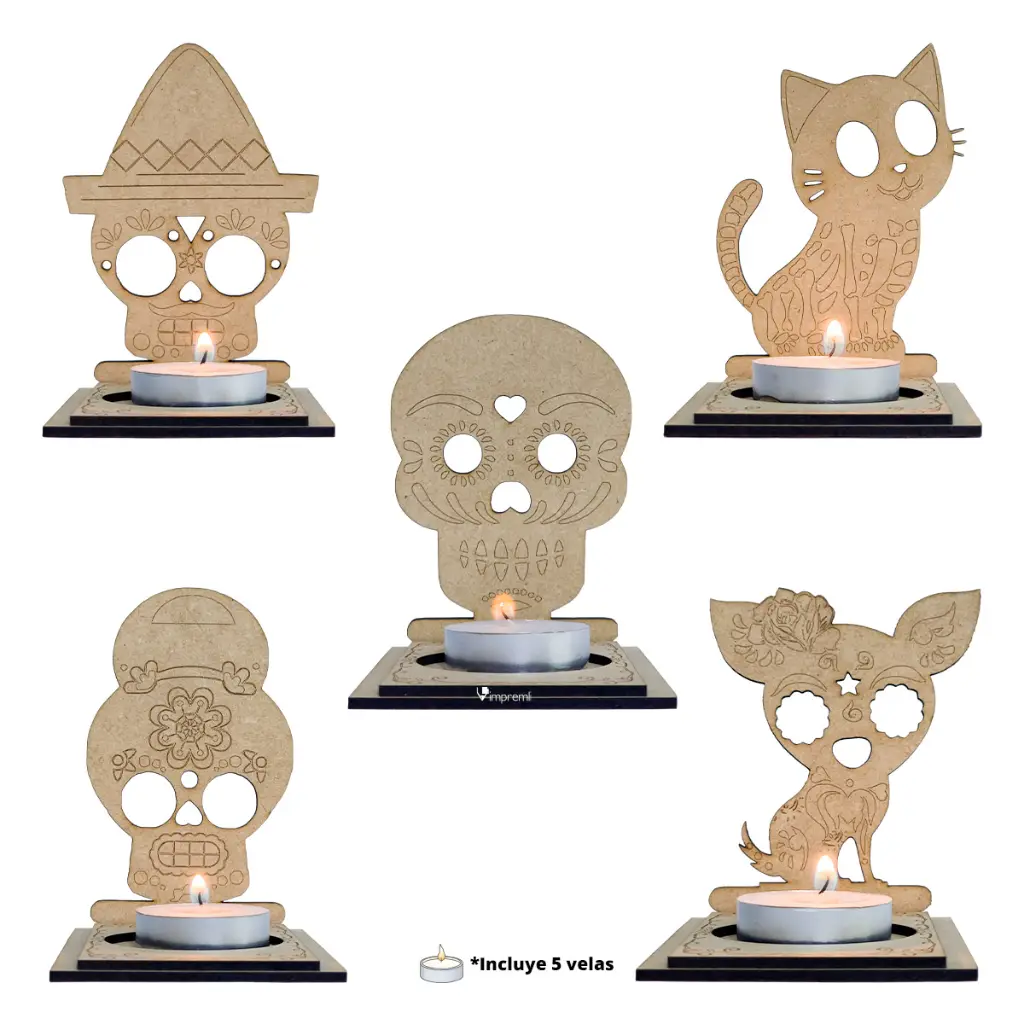 Kit Portavelas Dia de Muertos