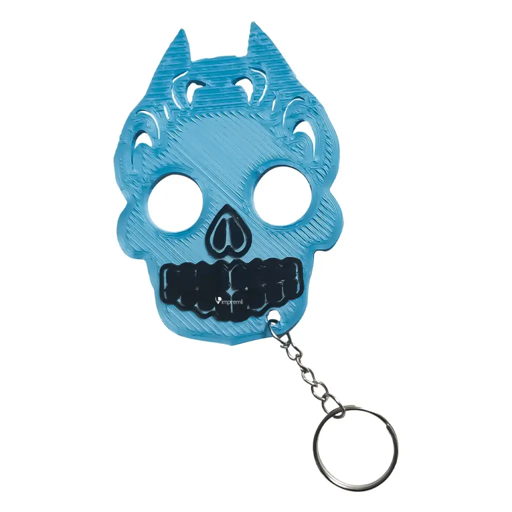 Llavero Defensa Personal Impremli Manoplas Tipo Calavera (Azul)