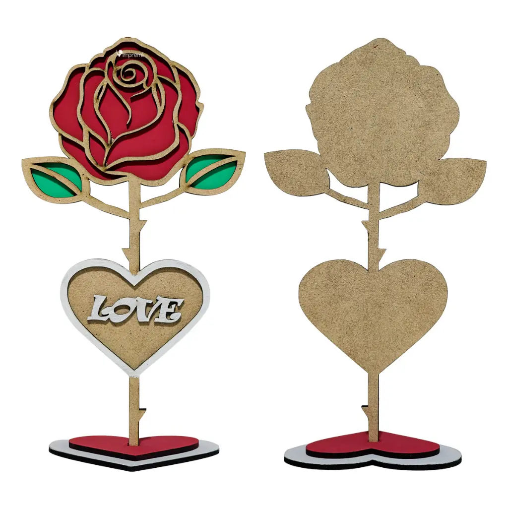 Rosa de Madera Pintada a Mano Regalo, Recuerdo Impremli
