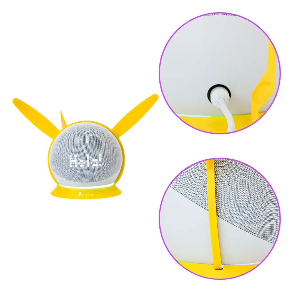 Base para Alexa Echo Dot 4 y 5 Tipo Pikachu Impremli