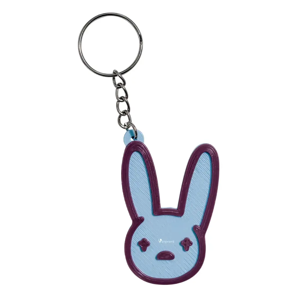 Llavero Tipo Bad Bunny Impremli (Azul/Morado)