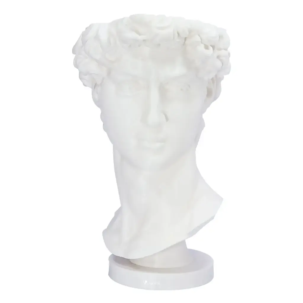 Florero Tipo David con Base Desmontable  Impremli (30cm) (Blanco)