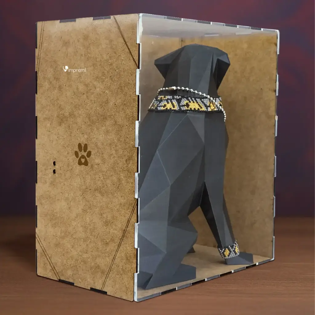 Urna Funeraria para Cenizas de Cremación Mascota arte huichol “Jaguar de la Noche”