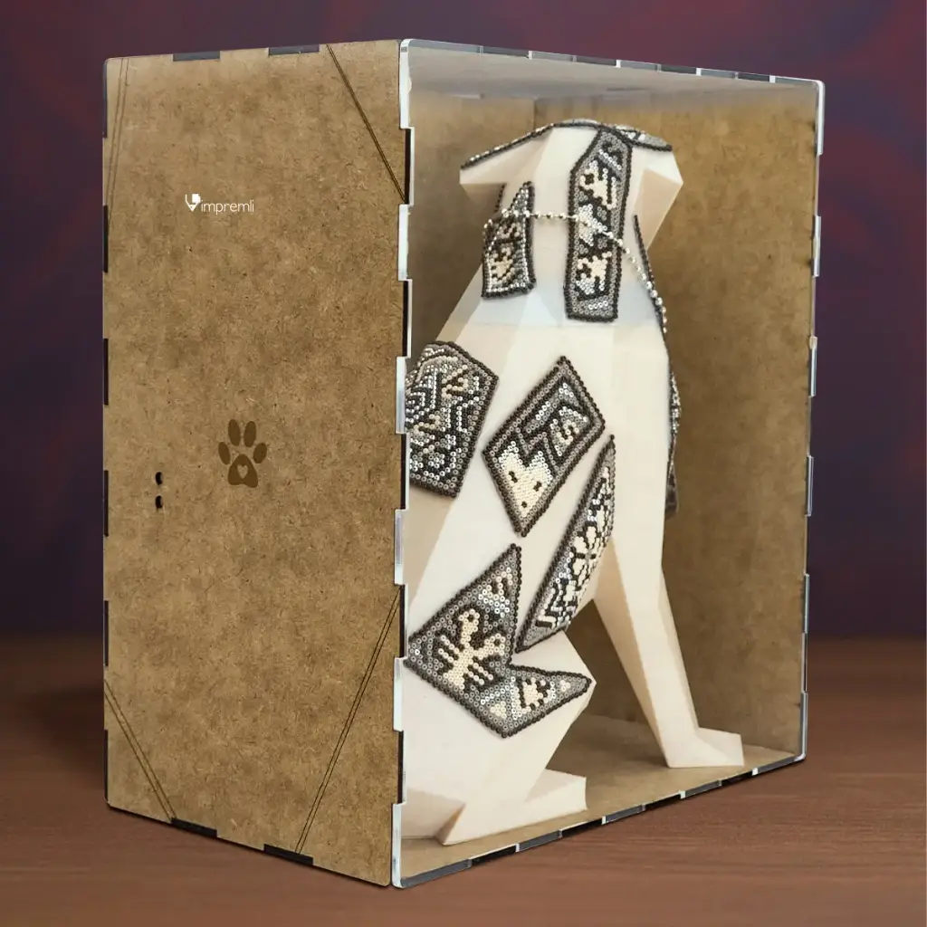 Urna Funeraria para Cenizas de Cremación Mascota arte huichol “Arena Mística”