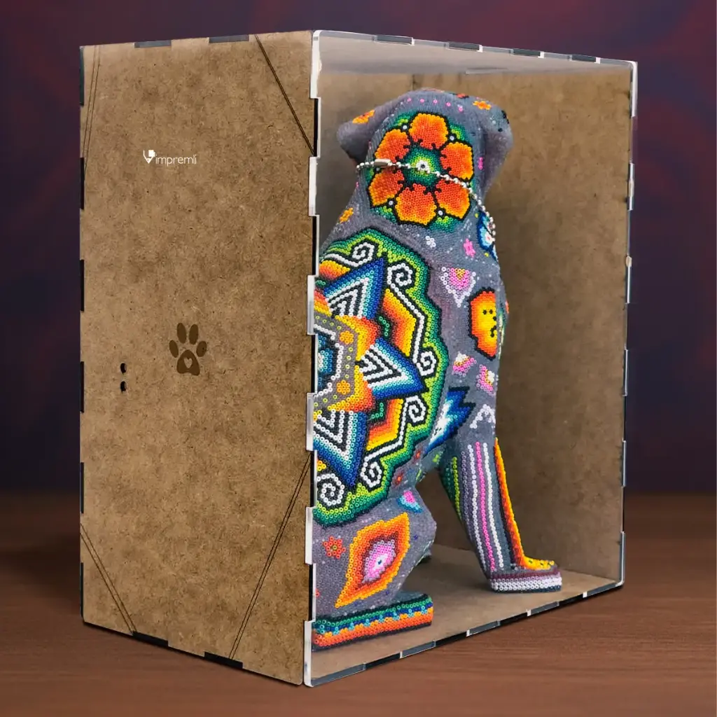 Urna Funeraria para Cenizas de Cremación Mascota arte huichol “Cielo de Peyote”