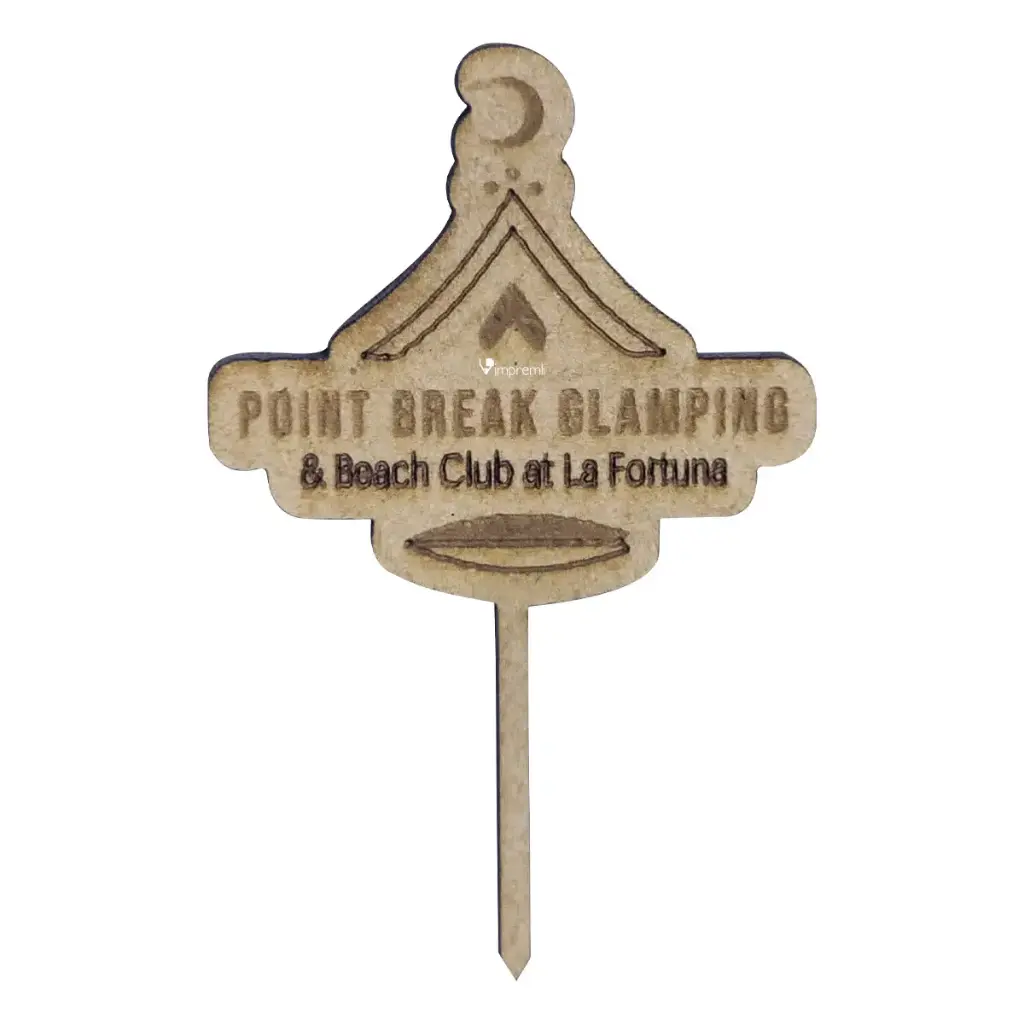 Palillos Gourmet Personalizado Letrero Topper Cóctel Madera 100pzs