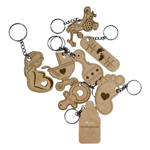 Llavero  MDF  Bebe Biberon Personalizado