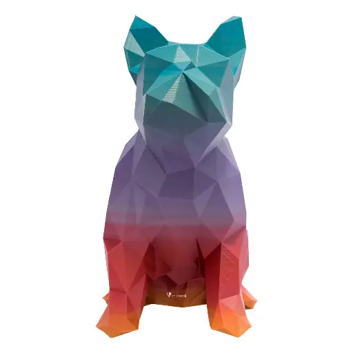 Figura Decorativa Poligonal de Mascota Tipo Bull Dog Impremli
