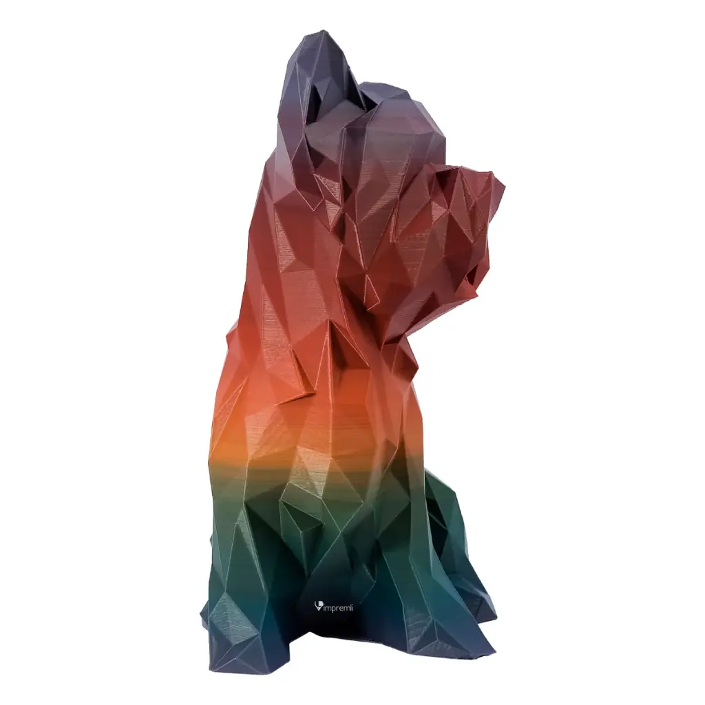 Figura Decorativa Poligonal de Mascota Tipo Yorkie Impremli