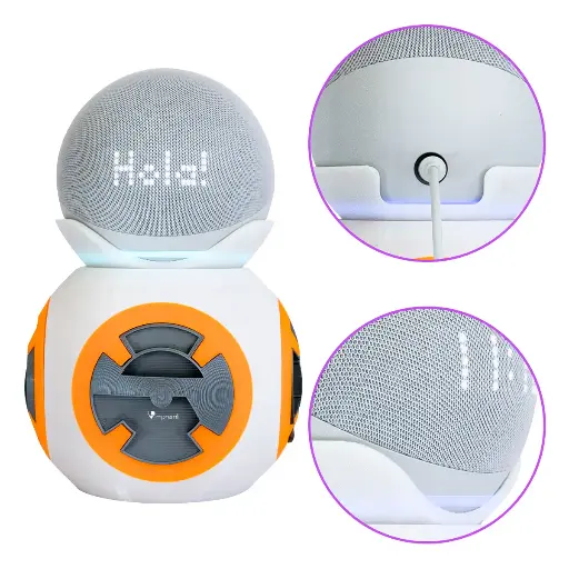 Soporte para Alexa Echo Dot Tipo Androide BB8 Impremli